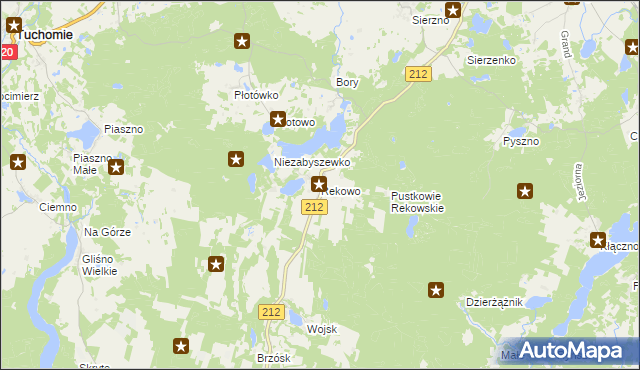 mapa Rekowo gmina Bytów, Rekowo gmina Bytów na mapie Targeo