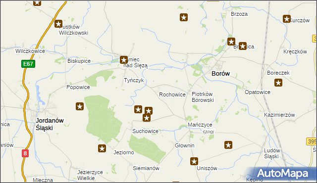 mapa Rochowice, Rochowice na mapie Targeo
