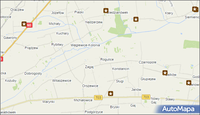 mapa Rogulice, Rogulice na mapie Targeo