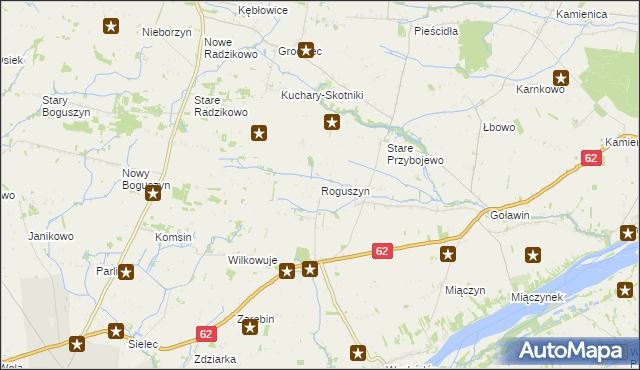 mapa Roguszyn gmina Czerwińsk nad Wisłą, Roguszyn gmina Czerwińsk nad Wisłą na mapie Targeo
