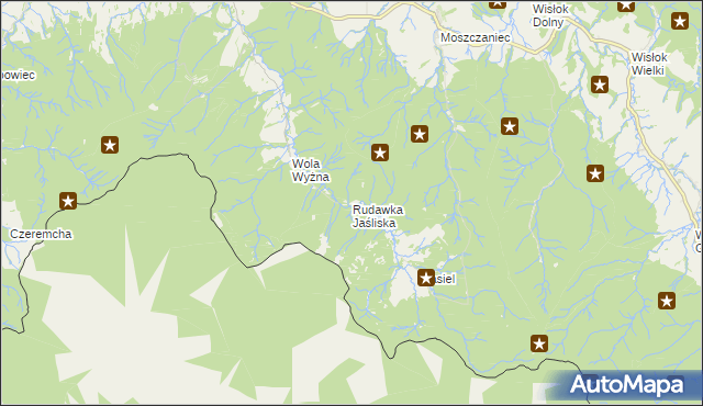 mapa Rudawka Jaśliska, Rudawka Jaśliska na mapie Targeo