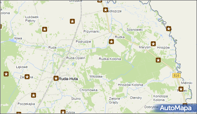 mapa Rudka-Kolonia, Rudka-Kolonia na mapie Targeo