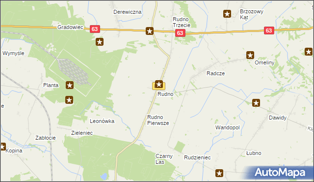 mapa Rudno gmina Milanów, Rudno gmina Milanów na mapie Targeo