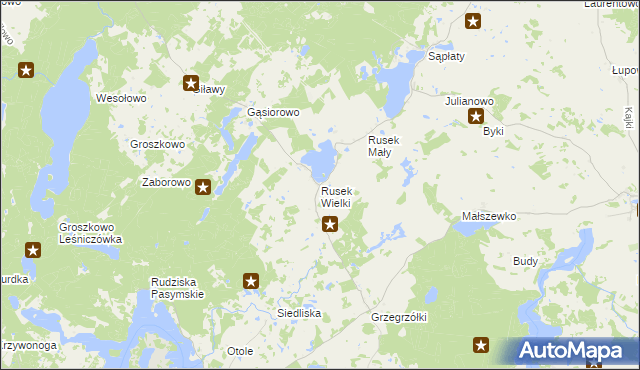 mapa Rusek Wielki, Rusek Wielki na mapie Targeo