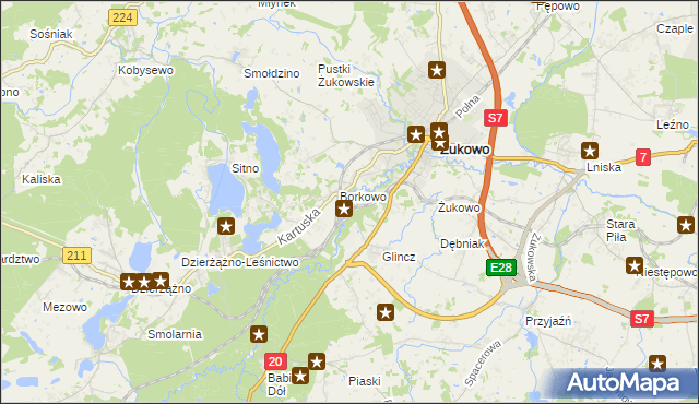 mapa Rutki gmina Żukowo, Rutki gmina Żukowo na mapie Targeo