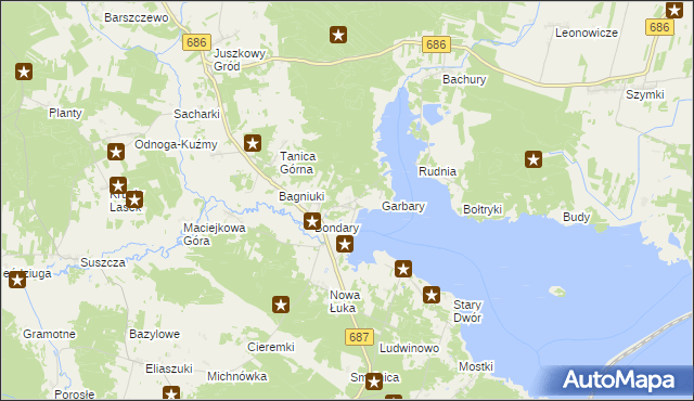 mapa Rybaki gmina Michałowo, Rybaki gmina Michałowo na mapie Targeo