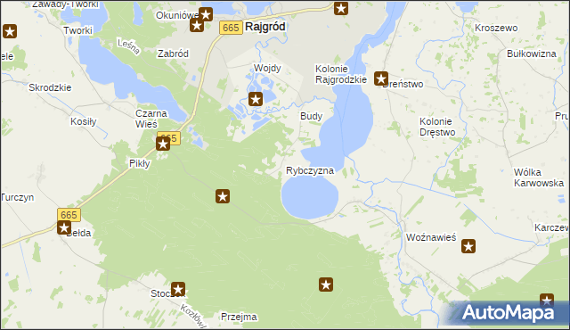 mapa Rybczyzna, Rybczyzna na mapie Targeo