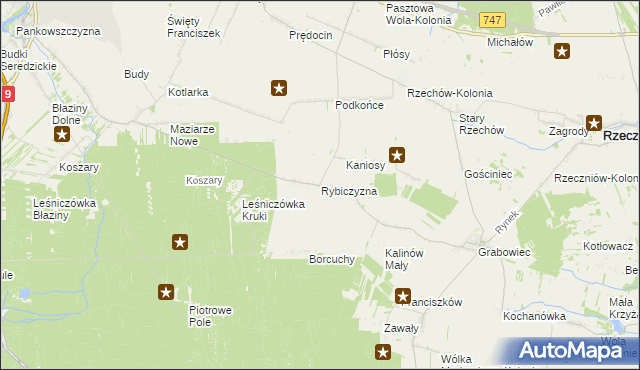 mapa Rybiczyzna, Rybiczyzna na mapie Targeo