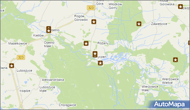 mapa Ryczeń, Ryczeń na mapie Targeo