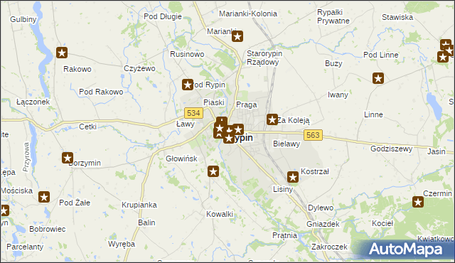mapa Rypin, Rypin na mapie Targeo