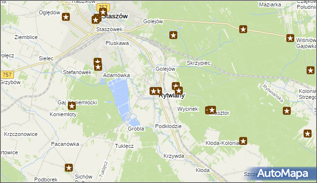 mapa Rytwiany, Rytwiany na mapie Targeo