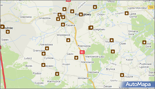 mapa Rzeniszów, Rzeniszów na mapie Targeo