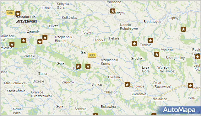 mapa Rzepiennik Suchy, Rzepiennik Suchy na mapie Targeo