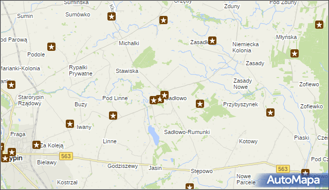 mapa Sadłowo gmina Rypin, Sadłowo gmina Rypin na mapie Targeo