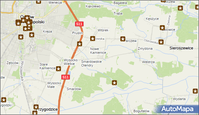 mapa Sadowie gmina Ostrów Wielkopolski, Sadowie gmina Ostrów Wielkopolski na mapie Targeo