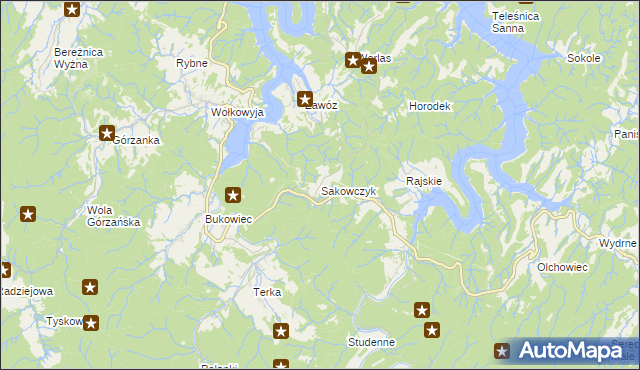 mapa Sakowczyk, Sakowczyk na mapie Targeo