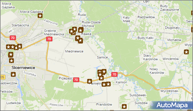 mapa Samice, Samice na mapie Targeo