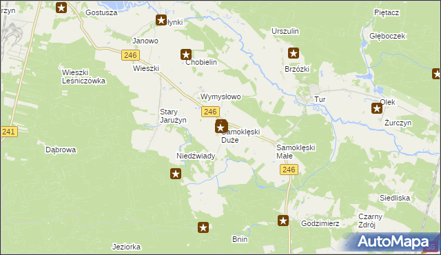 mapa Samoklęski Duże, Samoklęski Duże na mapie Targeo