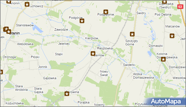 mapa Sarnów gmina Stanin, Sarnów gmina Stanin na mapie Targeo