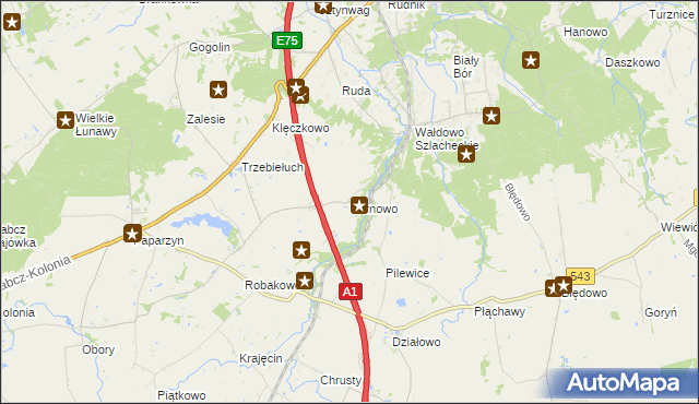 mapa Sarnowo gmina Stolno, Sarnowo gmina Stolno na mapie Targeo