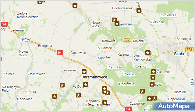 mapa Sąspów, Sąspów na mapie Targeo