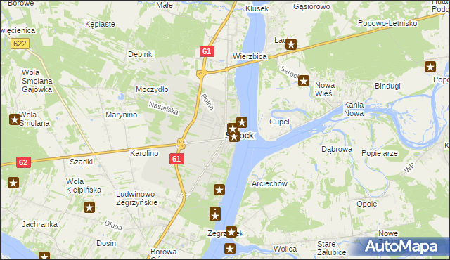 mapa Serock powiat legionowski, Serock powiat legionowski na mapie Targeo