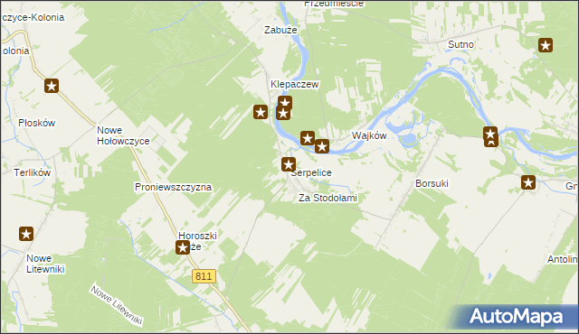 mapa Serpelice, Serpelice na mapie Targeo