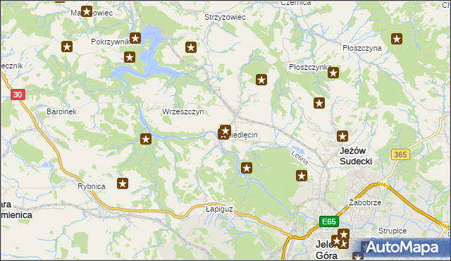 mapa Siedlęcin, Siedlęcin na mapie Targeo