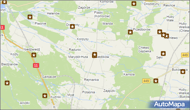 mapa Siedlików, Siedlików na mapie Targeo
