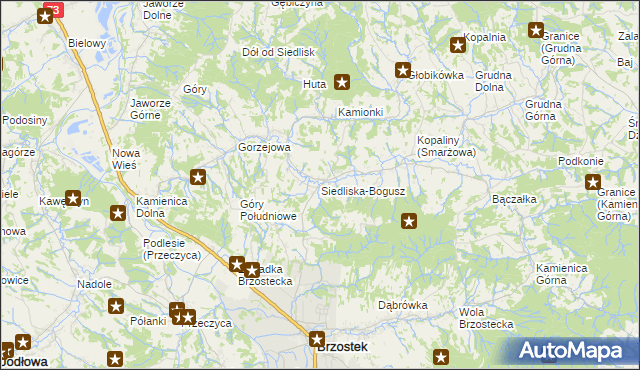 mapa Siedliska-Bogusz, Siedliska-Bogusz na mapie Targeo