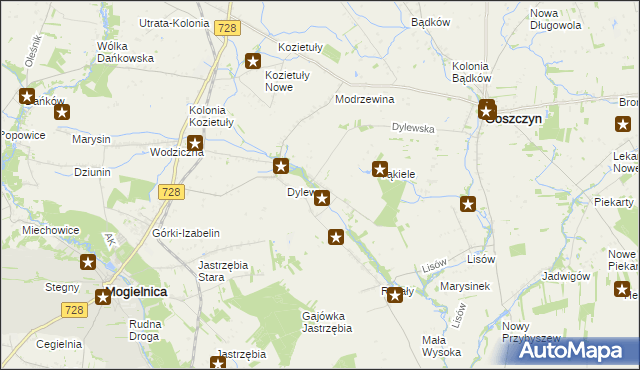 mapa Sielec gmina Goszczyn, Sielec gmina Goszczyn na mapie Targeo