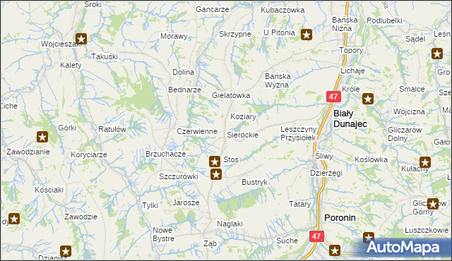 mapa Sierockie, Sierockie na mapie Targeo