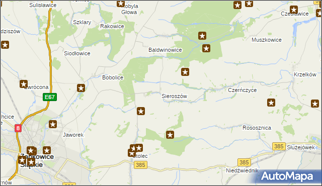 mapa Sieroszów, Sieroszów na mapie Targeo