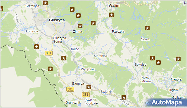 mapa Sierpnica, Sierpnica na mapie Targeo