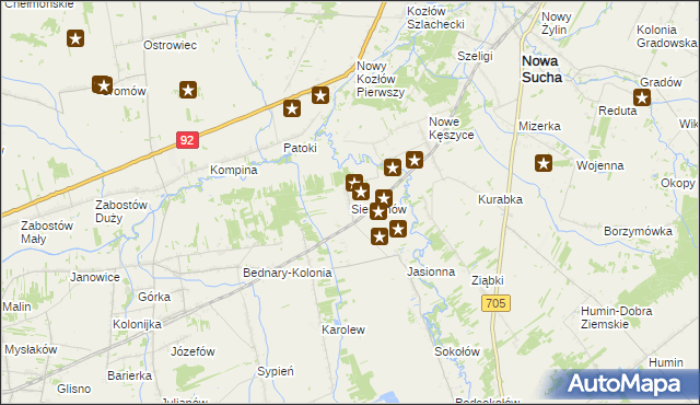 mapa Sierzchów gmina Bolimów, Sierzchów gmina Bolimów na mapie Targeo