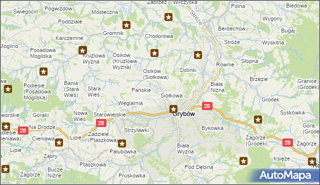 mapa Siołkowa, Siołkowa na mapie Targeo