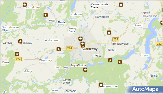 mapa Skarszewy powiat starogardzki, Skarszewy powiat starogardzki na mapie Targeo