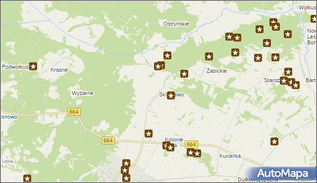 mapa Skieblewo, Skieblewo na mapie Targeo