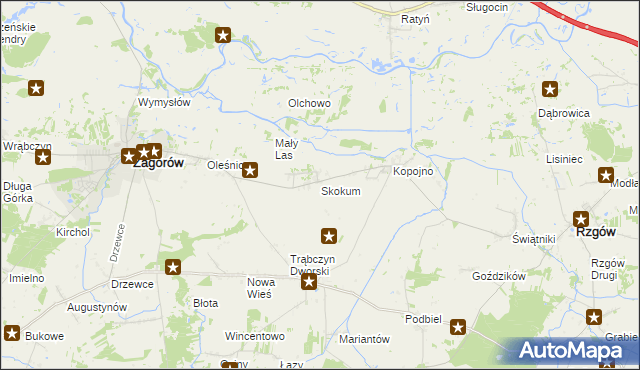 mapa Skokum, Skokum na mapie Targeo