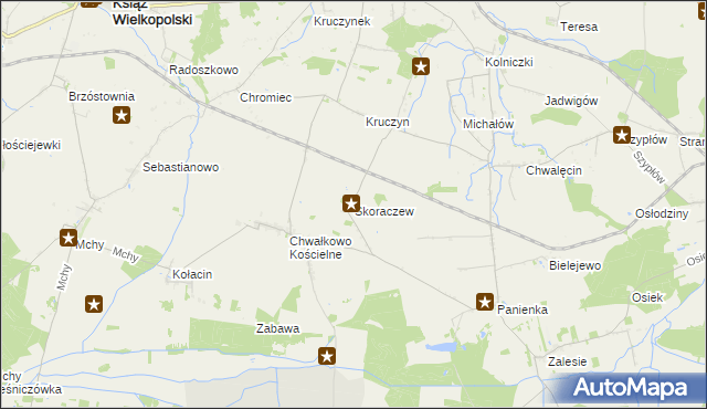 mapa Skoraczew, Skoraczew na mapie Targeo
