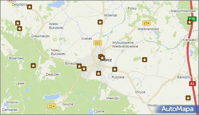 mapa Skórcz, Skórcz na mapie Targeo