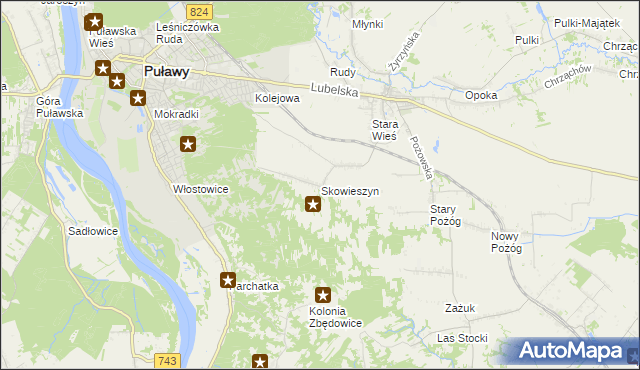 mapa Skowieszyn, Skowieszyn na mapie Targeo