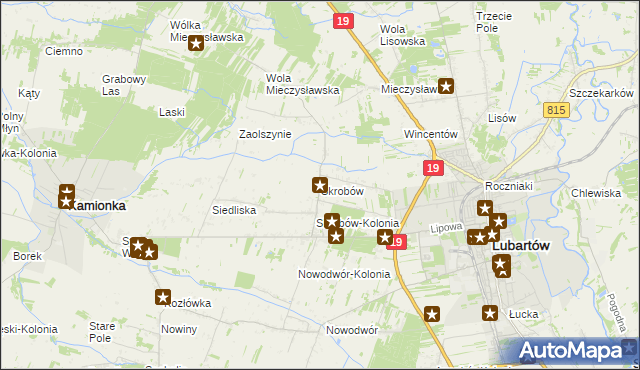 mapa Skrobów, Skrobów na mapie Targeo