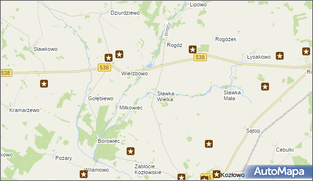 mapa Sławka Wielka, Sławka Wielka na mapie Targeo