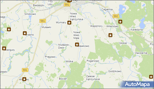 mapa Sławkowo gmina Kętrzyn, Sławkowo gmina Kętrzyn na mapie Targeo
