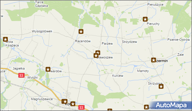 mapa Sławoszew, Sławoszew na mapie Targeo