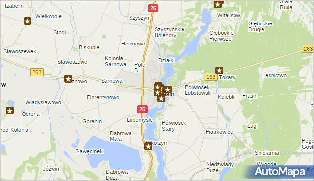 mapa Ślesin powiat koniński, Ślesin powiat koniński na mapie Targeo