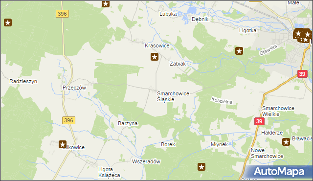 mapa Smarchowice Śląskie, Smarchowice Śląskie na mapie Targeo