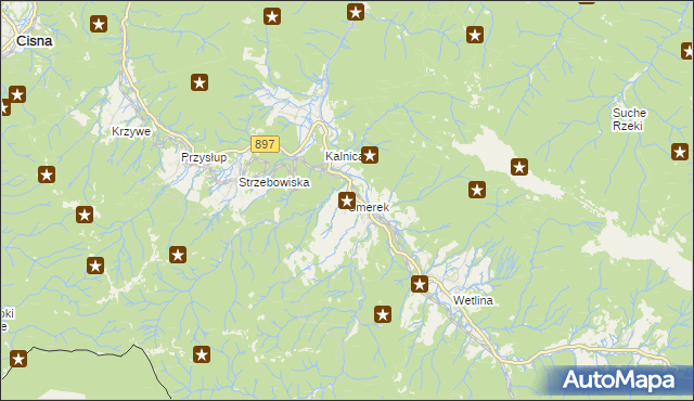 mapa Smerek, Smerek na mapie Targeo