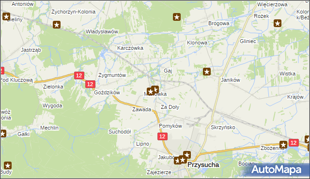 mapa Smogorzów gmina Przysucha, Smogorzów gmina Przysucha na mapie Targeo